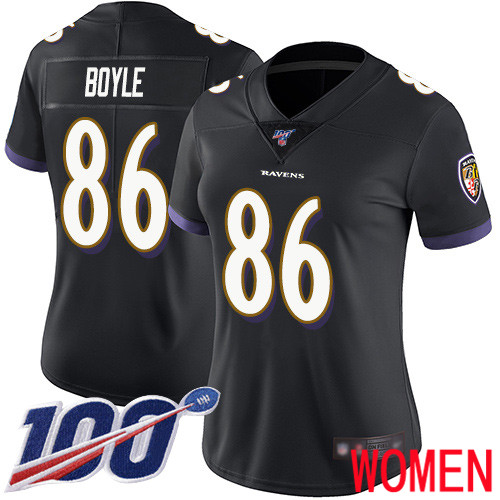Baltimore Ravens Limited Black Women Nick Boyle Alternate Jersey NFL Football #86 100th Season Vapor Untouchable